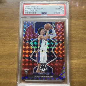 1415 Cade Cunningham 2021-22 Mosaic Red Mosaic Prizm RC 204 Pistons PSA 10 GEM - Imagen 1 de 2