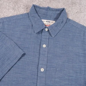 Urban Pipeline Awesomely Soft Ultimate Shirt Short Sleeve Button Up Blue L - Picture 1 of 5