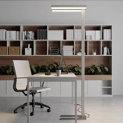 Arcchio LED Büro Stehlampe dimmbar silber, Bürolampe Stehlampe Uplight und Downl - Bild 1 von 4