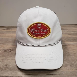 River Crest Country Club Hat Cap Strap Back Mens One Size White Rope Golf Patch - Picture 1 of 7
