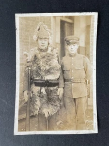 WW2 Japanese Photo Heavy Fur Coat Arisaka Rifle Soldiers  Japan Army Original - Picture 1 of 3
