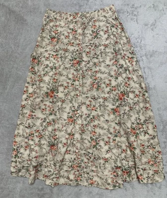 Falda Lauren Ralph Lauren Para Mujer 14 Country Western Pradera Larga Perla Snap Boho Foto 1 de 4