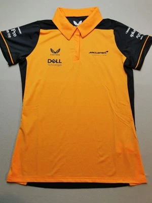 MCLAREN F1 TEAM x CASTORE Womens UK Size 8 2023 Team Polo (NEW) Papaya Sponsors - Image 1 of 4