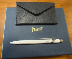 Piaget Novelty Caran d'Ache Knock Type Ballpoint Pen&Genuine Leather Card Holder - Picture 1 of 4
