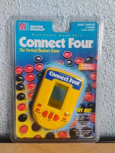 Milton Bradley Connect Four 1995 Juego Electrónico Portátil Amarillo FUNCIONA Nuevo  - Imagen 1 de 4