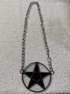 Stained Glass Pentagram Circle Sacred Geometry Suncatcher ( Read Description ) - Picture 1 of 10