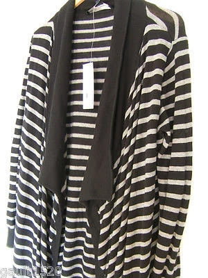 Suéter Swing Nuevo con Etiquetas French Connection Negro Gris Tejido Universitario Rayas Envolvente L $128 Foto 1 de 4