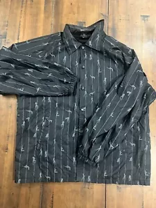 No Fear Mens XL RARE Black Y2K rare Jacket Strippers Windbreaker AOP Size XL - Picture 1 of 4