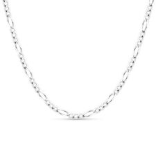 Solid .925 Sterling Silver 4.5mm Men's 120 Italian Figaro Chain Necklace