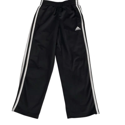 Nearly new! adidas black track pants with white stripes - Size 7 - Image 1 of 4