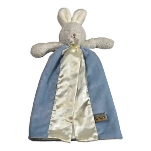Bunnies By The Bay Bunny Rabbit Baby Lovey Security Blanket Blue w/ Strap - Picture 1 of 9