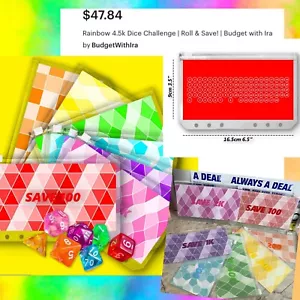 Juego de desafíos de sobres DINERO desafíos de ahorro presupuesto con IRA sobres de efectivo dados - Imagen 1 de 12