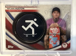 2020 Topps Olympics NYJAH HUSTON EVENT PIN #32/50 USA SKATEBOARDING - Bild 1 von 6