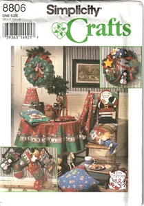 1994 Simplicity Crafts Muster #8806 Weihnachtsdekorationen Ornamente Weihnachtsmann ungeschnitten - Bild 1 von 2