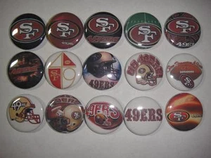 49ers 15 bottoni o spille posteriori piatti distintivi cabochon abbellimenti magneti - Foto 1 di 5