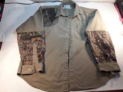Vintage COLUMBIA Shirt Men's Olive Camo Shooting Hunting Long Sleeve M Outdoor - Image 1 of 4
