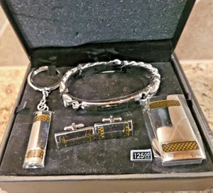Vintage Speidel Money Clip & key ring ,BRACELET , CUFF LINKS CARBON FIBER GIFT - Picture 1 of 5