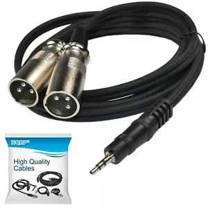 1.8m 0.3cm (3.5mm) to Dual XLR Male Splitter Cable for Rcf Art Sound System - Picture 1 of 7