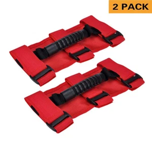 Fits Jeep Wrangler JT JL JK TJ Red Roll Bar Grab Handles Grip Handle Accessories - Picture 1 of 6