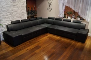 Großes Ecksofa aus hochwertigem Naturleder Sofa Eckcouch Echtleder Ledersofa - Bild 1 von 12