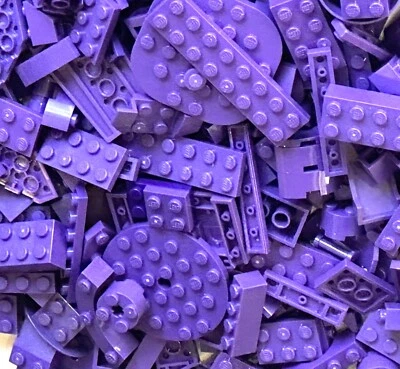 Bulk lot of 50 PURPLE LEGO Pieces Bricks Blocks Slopes Plates Free Shipping - Image 1 of 4