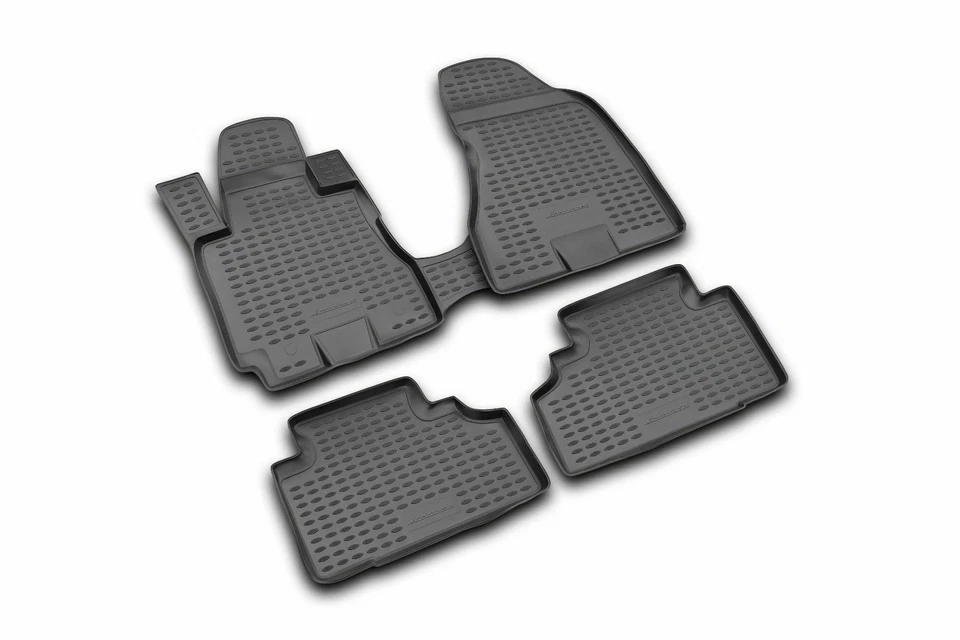 Novline 35.15.211 Floor Mats Liners fits 2005-2014 Mitsubishi L200 Black - Image 1 of 1