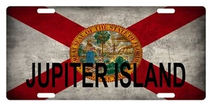 Florida State Flag License Plate Metal Sunshine State Jupiter Island - Picture 1 of 1