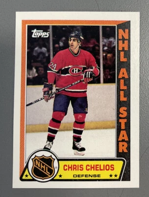 1989-90 Topps Sticker Inserts Chris Chelios Montreal Canadiens # 1 🏒 - Image 1 of 2