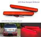 2x Red LED Rear Bumper Reflector Brake Stop Light For LR3 LR4 Range Rover Sport