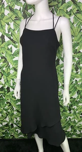 Vintage 90s Y2K S.L. Fashions Little Black Dress Women's Size 8 Classic Midi - Picture 1 of 9
