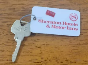 Vintage Sheraton Hotels & Motor Inns Lexington, Mass. Room Key Fob w/ Key Rm 202 - Picture 1 of 3