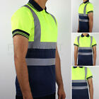 Hi Viz Vis Polo T-Shirt High Visibility Polo Reflective Tape Hi Vis Safety Top