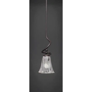 Toltec Lighting Capri Stem Mini Pendant, Fluted Italian Ice Glass - 901-DG-729 - Picture 1 of 1