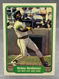 1982 Fleer RICKEY HENDERSON Card No. 643 Crease-Free NM-MT+ Oakland Athletics
