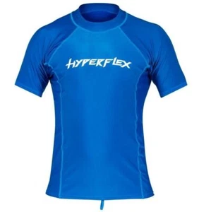 Hyperflex Men's Rashguard Loose Fit Short Sleeve 50+ UV Protection Blue - Picture 1 of 8