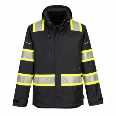 PORTWEST IONA PLUS WINTER JACKET  SIZES S-5XL F144 BLACK INSULATED TEXPEL SPLASH - Image 1 of 2