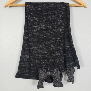 PORTOLANO Wool Angora Rabbit Fur Blend Bow Detail Scarf Fall Winter Femenine - Picture 1 of 10