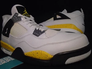 NIKE AIR JORDAN IV 4 RETRO LS WHITE TOUR YELLOW CEMENT GREY BLACK 314254-171 13 - Picture 1 of 14