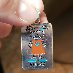 Personalized Sierra Little Girl Silvertone Keychain - Picture 1 of 3