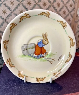 Royal Doulton BunnyKins Casino Saucer Barbara vernon HW14 PRESSING TROUSERS - Image 1 of 4