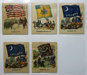 1975 Fleer National Flag Foundation Sticker Lot of 5 Fort Moultrie Grand Union + - Picture 1 of 2