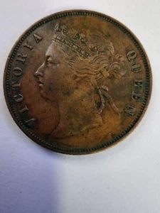 1901 Queen Victoria Straits Settlements One Cent Malaysia - Bild 1 von 2