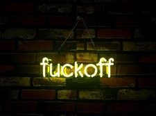 "fvck off" Home Decor Neon Sign Light Game Wall Lamp Beer Bar Artwork Real Bar