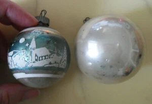 Hermosas 2 increíbles BOLAS DE NAVIDAD blancas perladas, turquesa pálida, nieve - Imagen 1 de 10