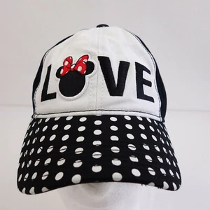 Disney Minnie Mouse Embroidered Polka Dot Baseball Cap Hat Adjustable - Picture 1 of 6