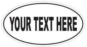 CUSTOM Oval Bumper Sticker Euro Oval Decal Stickers - Picture 1 of 1