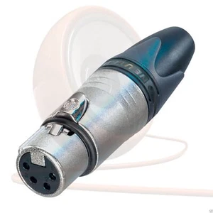 Conector XLR hembra Neutrik 4 pines NC4FXX. Cuerpo plateado, pasadores. Enchufe de alimentación de CC DTap - Imagen 1 de 2
