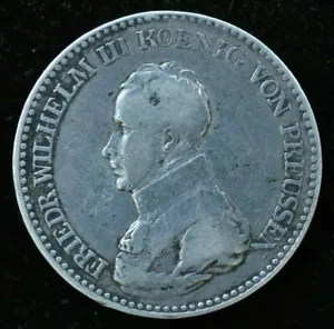 RARE 1818 A 1 THALER Friedrich III WILHELM 34MM 21.2 GRAMS GREAT CONDITION - Picture 1 of 2