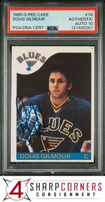 1985 O-PEE-CHEE #76 DOUG GILMOUR HOF PSA AUTHENTIC DNA AUTO 10 - Image 1 of 3
