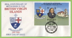 British Virgin Islands 1989 200 Years of Methodism set & m/s on First Day Cover - Picture 1 of 2